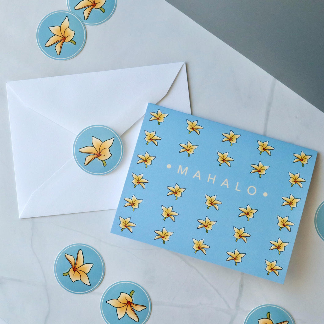 Mahalo Melia | Thank You Card | Single | Blank Inside