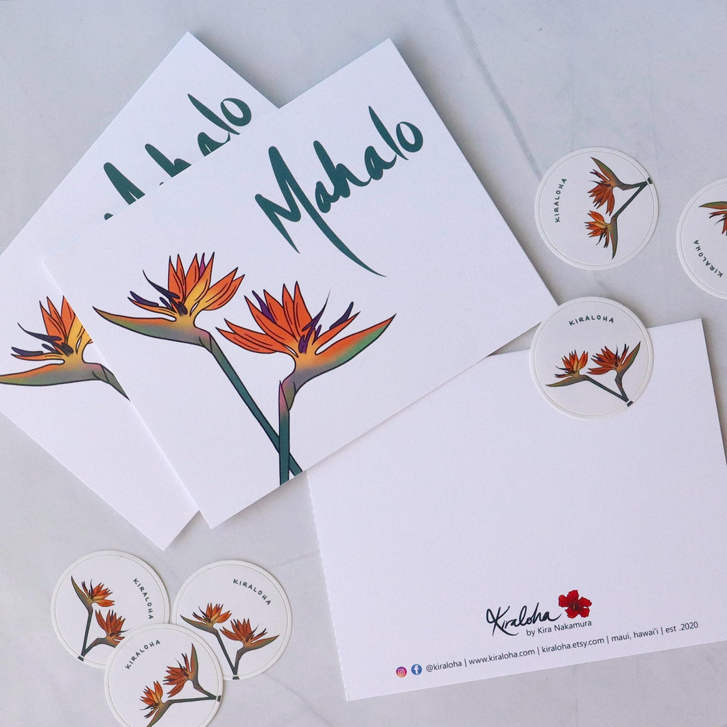 Mahalo Paradise | Thank You | Single Note Card | Blank Inside