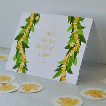 Load image into Gallery viewer, Moe Maluhia (Maile) | Sympathy, Condolences | Single Note Card | Blank Inside
