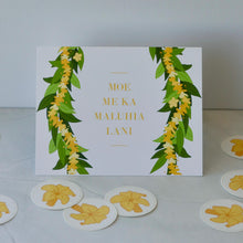 Load image into Gallery viewer, Moe Maluhia (Maile) | Sympathy, Condolences | Single Note Card | Blank Inside
